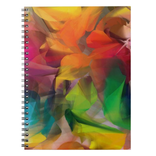 Bright Colourful Feather Art Notebook (Front)