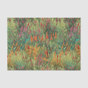 Bright, colourful, field of wildflowers, floral tissue paper