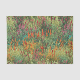 Bright, colourful, field of wildflowers, floral tissue paper