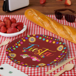 Bright Colourful Fiesta Fun Paper Plate