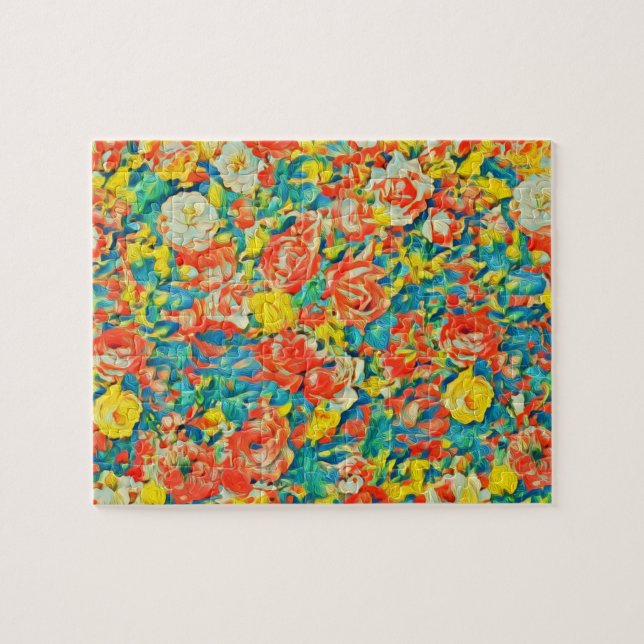Bright Colourful Floral Blossoming Garden Fine Art Jigsaw Puzzle (Horizontal)
