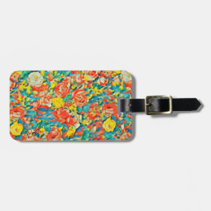 Bright Colourful Floral Blossoming Garden Fine Art Luggage Tag