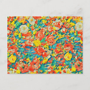 Bright Colourful Floral Blossoming Garden Fine Art Postcard
