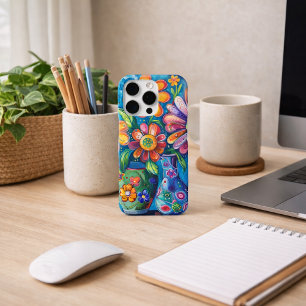 Bright Colourful Floral iPhone 16 Pro Case