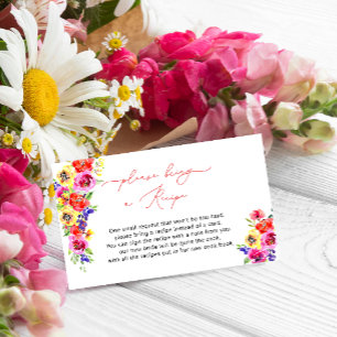 Bright Colourful Floral Recipe Request Card