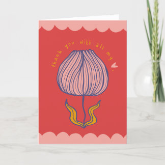 Bright Colourful Flower Illustrated Thank You Card