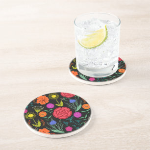 Bright Colourful Flowers  Coaster