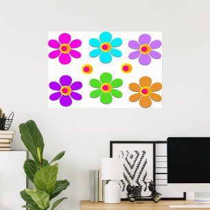 Bright Colourful Flowers Poster