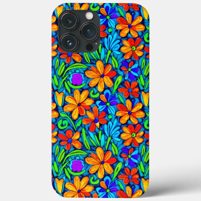 Bright Colourful Folk Art Flowers  Case-Mate iPhone Case (Back)