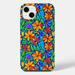 Bright Colourful Folk Art Flowers iPhone 14 Plus Case