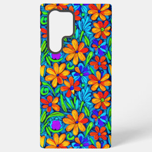 Bright Colourful Folk Art Flowers Samsung Galaxy Case