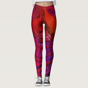 Bright Colourful Fractal Art Leggings