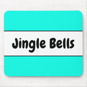 Bright Colourful Fun Aqua Holiday "Jingle Bells" Mouse Pad