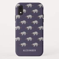 Bright colourful fun cartoon sloth