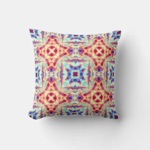 Bright Colourful Fun Home Vibes Purple Geometric Cushion