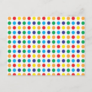 Bright Colourful Fun Polka Dots Girly Pattern Postcard