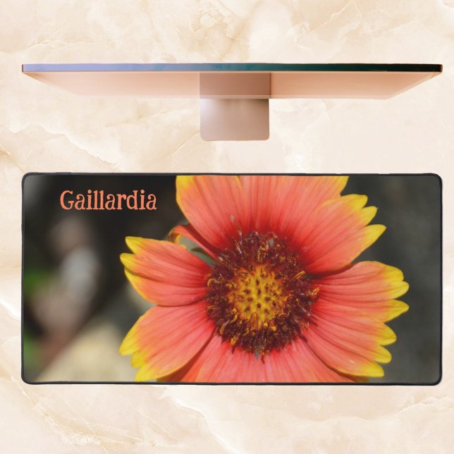 Bright Colourful Gaillardia Flower Photographic Desk Mat (Creator Uploaded)