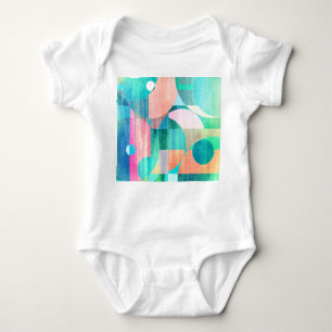 Bright, Colourful Geometric Abstract Baby Bodysuit
