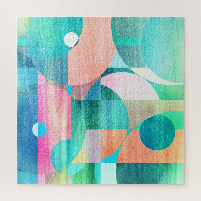 Bright, Colourful Geometric Abstract Jigsaw Puzzle (Vertical)
