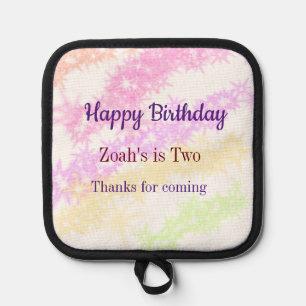 Bright colourful glitter background happy birthday pot holder
