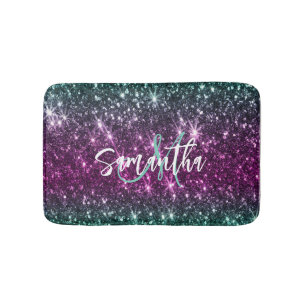 Bright Colourful Glitter Bath Mat
