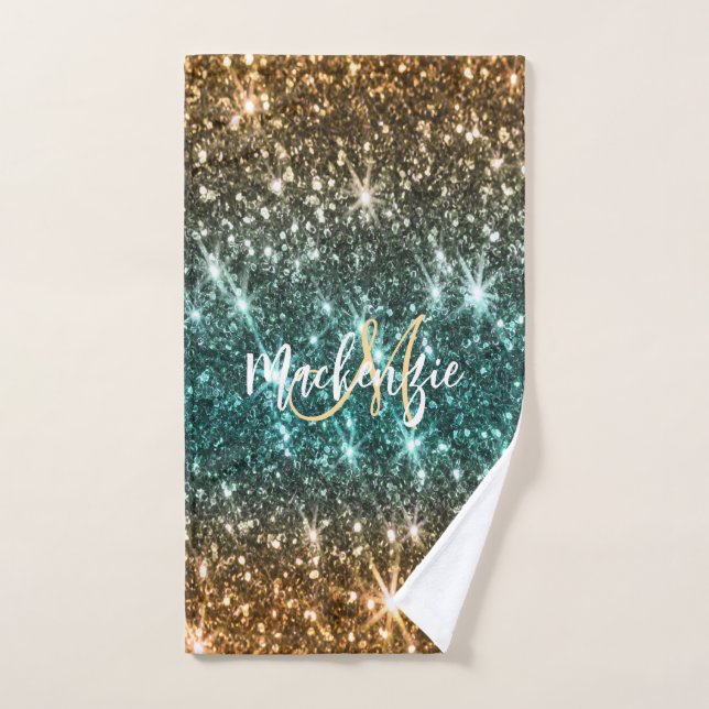 Bright Colourful Glitter Bath Towel Set (Hand Towel)