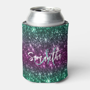 Bright Colourful Glitter Can Cooler