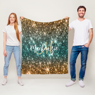 Bright Colourful Glitter Fleece Blanket