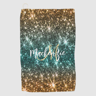 Bright Colourful Glitter Golf Towel