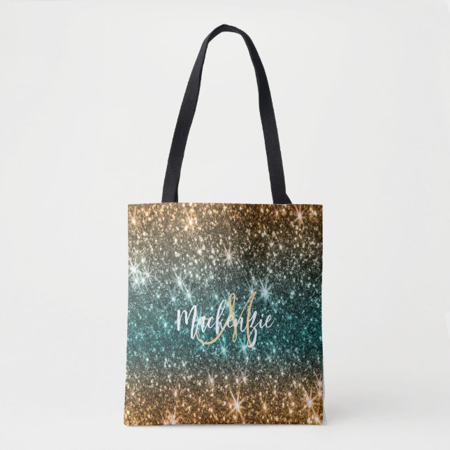 Bright Colourful Glitter Tote Bag (Front)