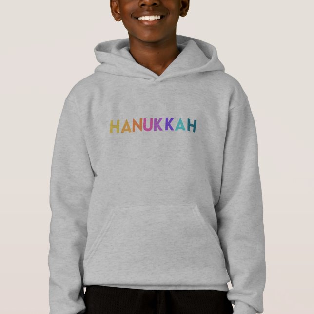 Bright Colourful Hanukkah Text Boy’s (Front)