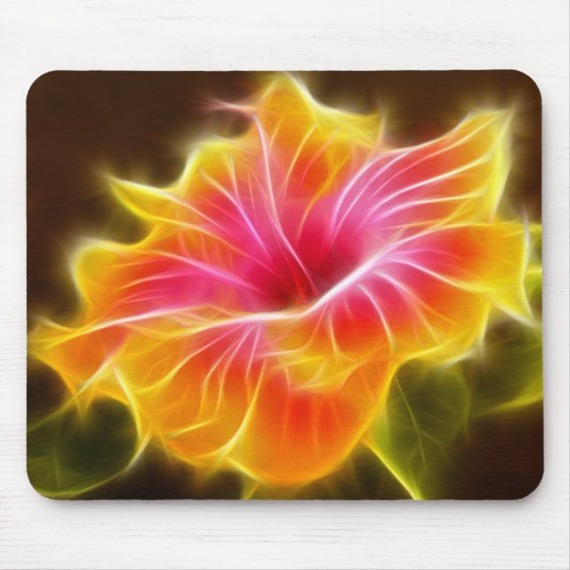 Bright Colourful Hibiscus Flower Mouse Pad (Front)