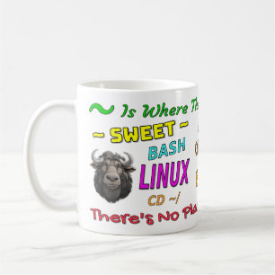 Bright Colourful Home Sweet Home - Gnu Linux Theme Coffee Mug