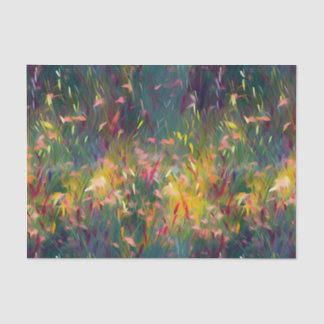 Bright, colourful, impressionist style wildflowers tissue paper