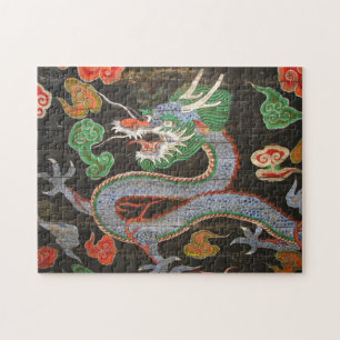 Bright Colourful Korea Asian Dragon Art Jigsaw Puzzle