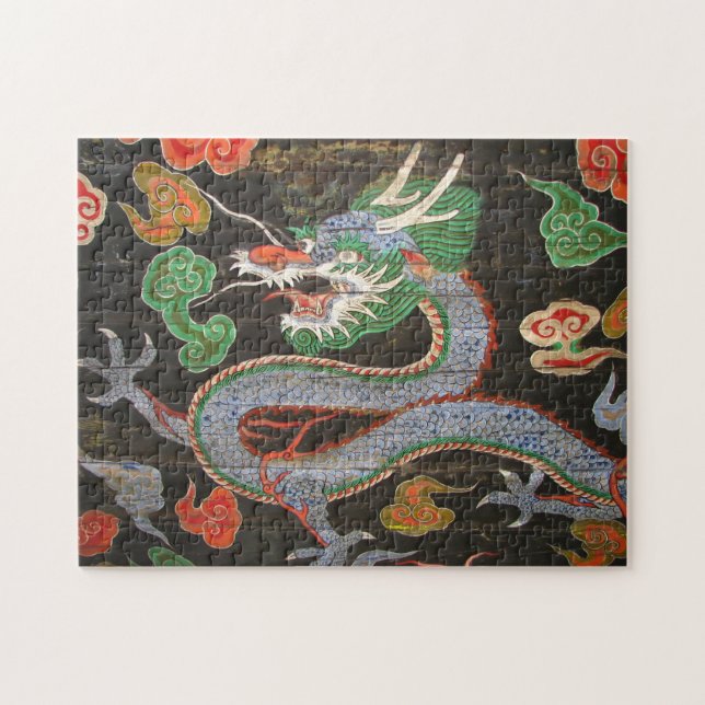 Bright Colourful Korea Asian Dragon Art Jigsaw Puzzle (Horizontal)