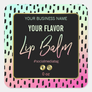 Bright Colourful Lip Balm Labels