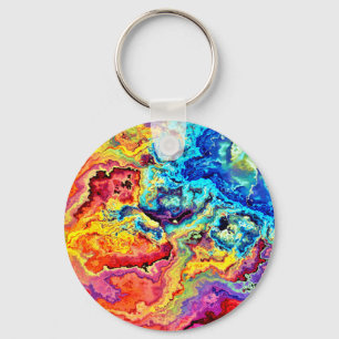 Bright colourful marble  key ring