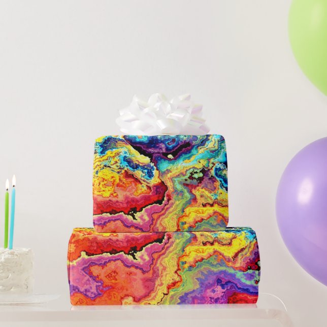 Bright colourful marble  wrapping paper (Party Gifts)