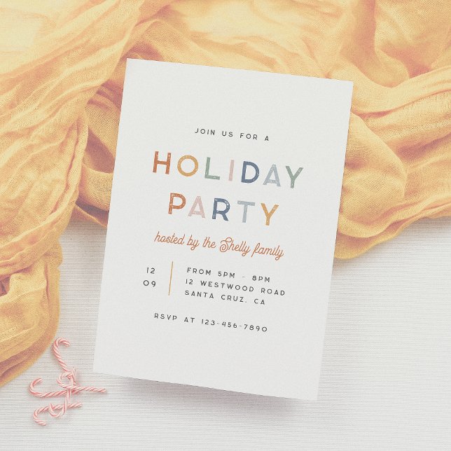 Bright & Colourful Modern Christmas Holiday Party Invitation (Creator Uploaded)