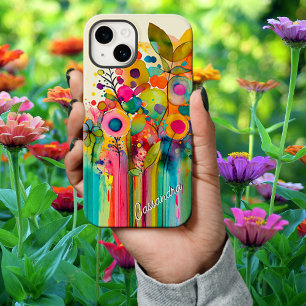 Bright Colourful Modern Floral iPhone 14 Case