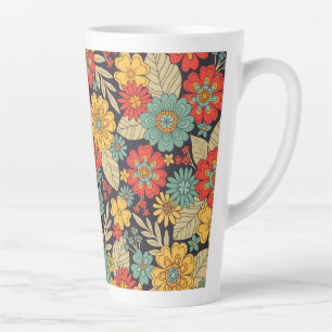 Bright, Colourful Modern Floral Latte Mug