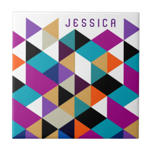 Bright Colourful Modern Geometric Pattern Tile