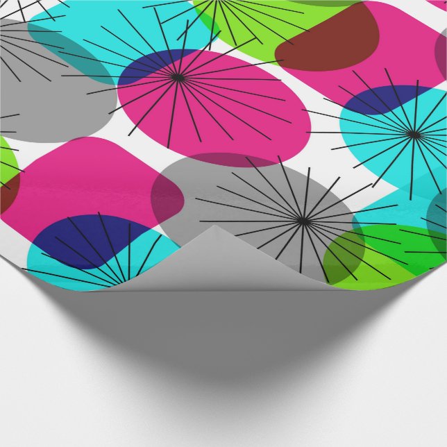 Bright Colourful Modern Geometric Pattern Wrapping Paper (Corner)