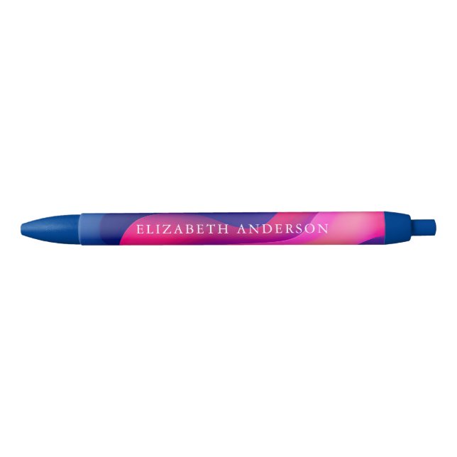 Bright colourful Modern Monogram Black Ink Pen (Front)
