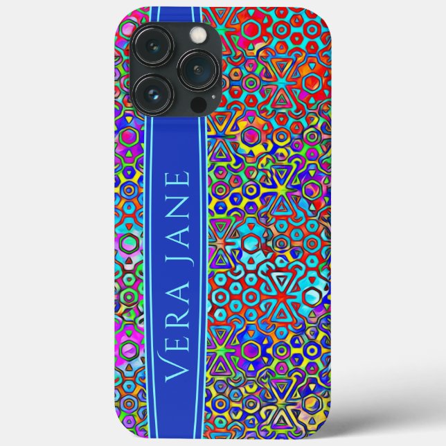 Bright Colourful Modern Stained Glass Ribbon Frame Case-Mate iPhone Case (Back)