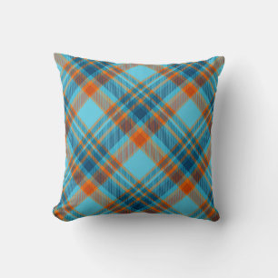 Bright Colourful Modern Tartan Plaid Pattern Cushion