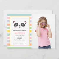 Bright colourful multicolor panda birthday party