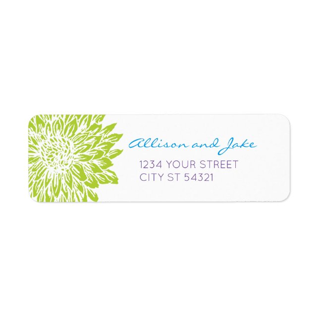 Bright, Colourful Mums Wedding Address Labels (Front)