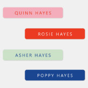 Bright Colourful Name Labels